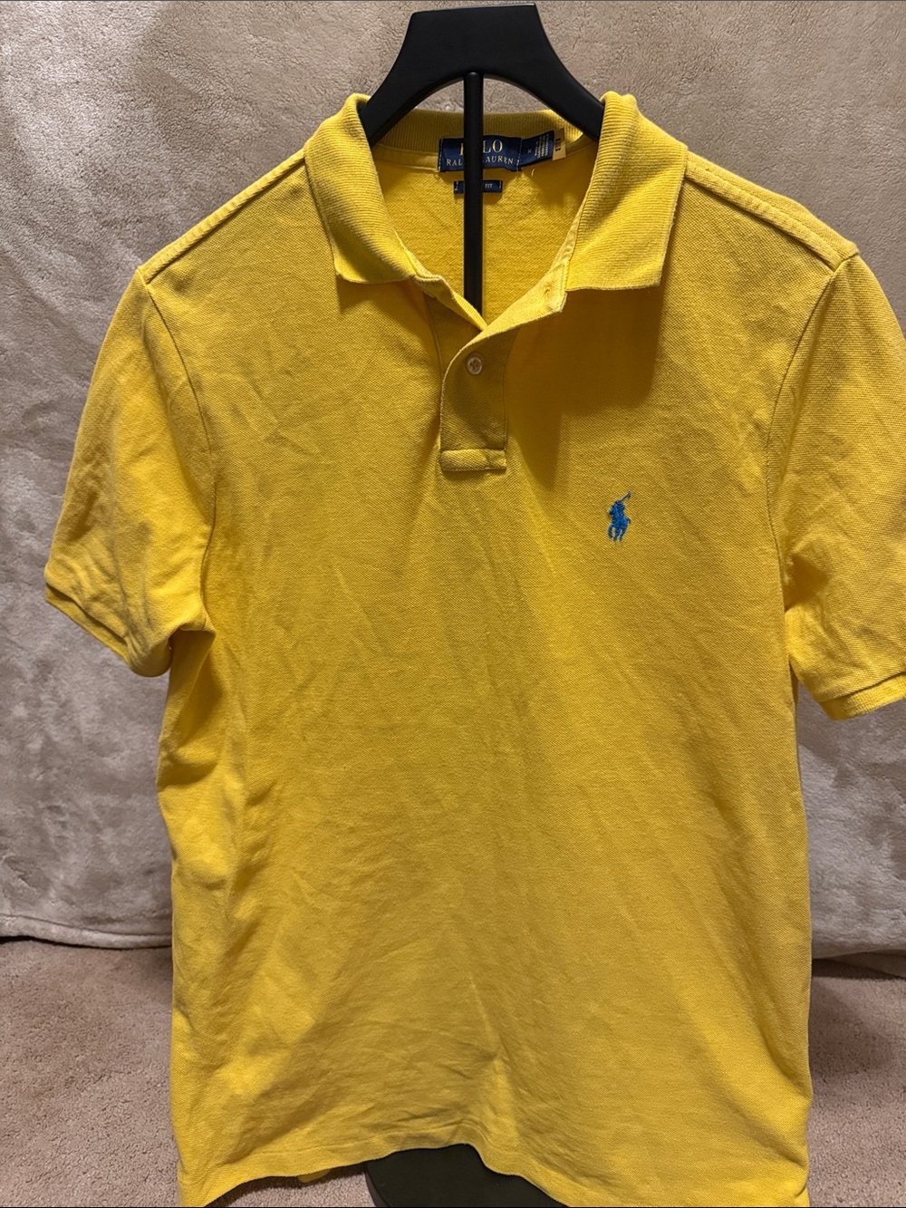 Polo by Ralph Lauren Bright Yellow Pique Polo with Blue Pony